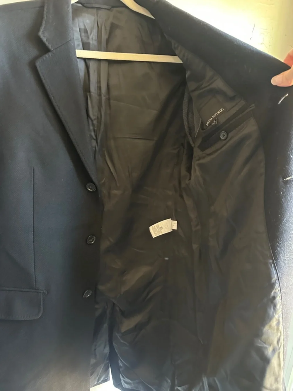 Banana Republic Italian Wool Blazer‎ Black Minimalist Tailored Coat M Business